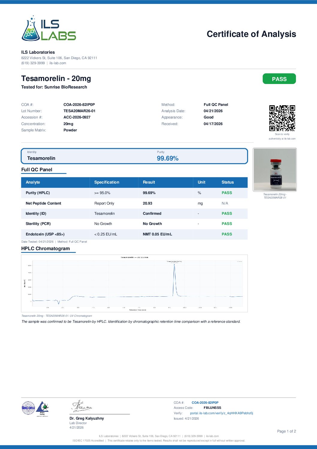 Tesamorelin 20mg